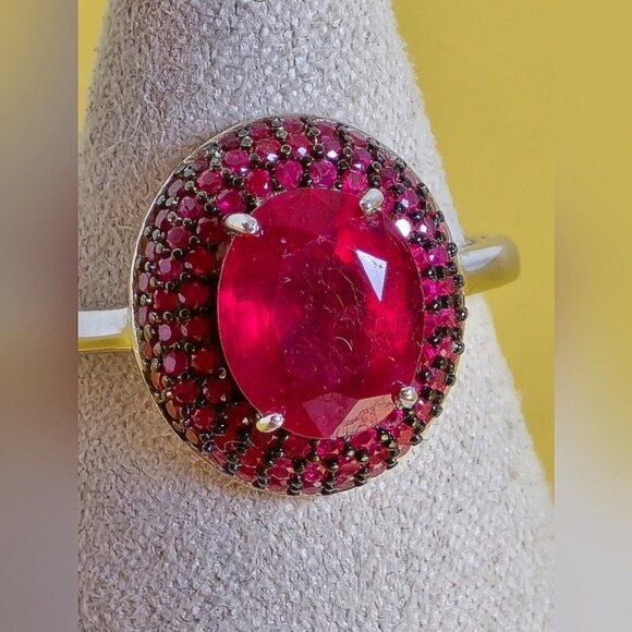 925 Sterling Silver Ring Sz 7.75 with Natural Ruby Gemstone - Picture 11 of 15
